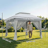 12' x 12' Foldable Pop-up Party Tent Instant Canopy Sun Shade Gazebo Shelter with Steel Frame