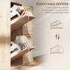 Shoe Storage Cabinet with 4 Flip Drawers, Narrow and Slim, 12-20 Pair of Shoes Organizer for Hallway, Entryway, Oak