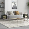 Boho Nightstands Set of 2, Bedside Tables with 2 Drawers for Living Room, Bedroom, Black
