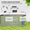 5 x 2.5 x 2 ft Galvanized Raised Garden Bed, Easy DIY Oval Planter Box with Safety Edging and Gloves, Silver