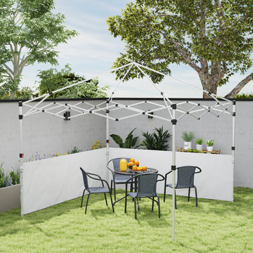 Canopy Sidewalls for 10' x 10' or 10' x 20' Pop up Canopy, 2 PCS Canopy Half Walls Only, White