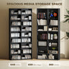 9-Tier DVD Shelf with 18 Compartments and 14 Adjustable Shelves, Holds 640 CDs, 360 DVDs or 430 Blu-rays, Black