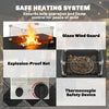 Propane Fire Pit Table, 28 Inch Gas Fire Pit with Explosion-Proof Net and Glass Wind Guard, Gas Tank Holder