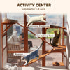 Wooden Catio Outdoor Cat Enclosure with 6 Jumping Platforms, Scratching Post, 2 Ramps, Waterproof Roof, Orange
