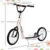 Kids Kick Scooter for 5+ Year Old, Kids Ride on Toy w/ 16'' Inflatable Wheel Dual Brakes, White