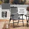 3 Pieces Patio Bistro Set, Outdoor Folding Table and Chairs Set, Metal Patio Furniture Set with Cup Holders