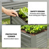 Set of 2 Galvanized Metal Planters for Outdoor Plants, 4' x 2' x 2' Raised Garden Bed, Distressed Dark Brown