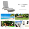 Outdoor Adjustable Wicker Chaise Lounge Chair with Cushion & Wheels for Patio, Deck, Poolside