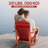 Classic Adirondack Chair, Muskoka Chairs, Garden Deck Chair with Cup Holder for Patio, Indoor, Backyard, Red