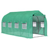 13'x6.6'x6.6' Polytunnel Greenhouse Walk in Greenhouse with Windows, Door & Wind Resistance Level 5, Green