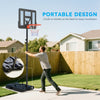 Soozier Basketball Hoop Outdoor, 4.6-10ft Portable Basketball Goal with Wheels and 43