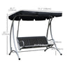 3 Seat Metal Swing Chair Hammock w/ Canopy Cover Heavy Duty Patio Garden Outdoor