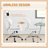 Criss Cross Chair, Swivel Wide Office Chair with Leathaire Upholstery, Tilting, No Arm, White