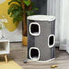 4-Story Cat House for Indoor, Cat Condo with Sisal Scratching Surface, Removable Cushion, 16