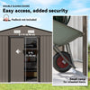 11' x 9' Metal Storage Shed Garden Tool House with Double Sliding Doors, 4 Air Vents for Backyard, Patio, Lawn Dark, Brown