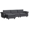 Sectional Sofa, L Shaped Sofa with Deep Seat, Movable Ottoman and Pillow-top Armrests