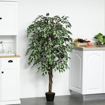 5.3ft Artificial Tree, Indoor Fake Ficus with Pot, for Home Office Living Room Decor