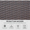 4 PCS Patio PE Rattan Wicker Sofa Set Outdoor Conversation Furniture w/ Two Tier Tea Table & Cushions, Red