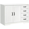 Modern Sideboard Buffet Cabinet with Drawers and Beadboard Door Cupboard Kitchen Storage Cabinet