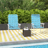 Set of 2 Folding Patio Chairs, Portable Chair Set with Armrests for Camping, Garden, Pool, Beach, Backyard, Blue