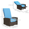 Outdoor Rattan Wicker Lounge Chair with Footrest & Soft Cushion for Patio, Garden, Backyard