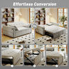 3‑in‑1 Convertible Sofa Bed, Pull Out Sleeper Sofa with USB Charging, Adjustable Backrest, Side Pockets