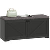 Shoe Storage Bench with Padded Seat, Entryway Bench Holds up to 352 lb, Shoe Organizer, 8 Pairs, Black Wood Grain