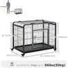 Folding Heavy Duty Dog Crate Heavy Duty Cage for Large Sized Dogs with Double Doors, Lockable Wheels Tray, 43