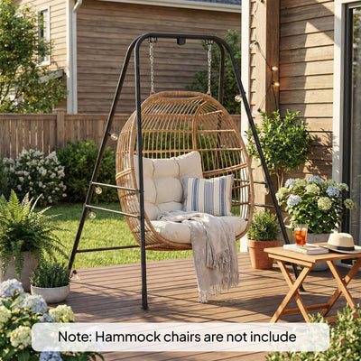 Hanging Hammock Stand for Porch Swing Chair Indoor Outdoor (Only Construction)