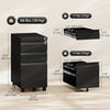 3 Drawer Filing Cabinet with Lock, Steel Office Storage Cabinet with Hanging Bar for A4, Legal, Letter Files, Black