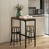3-Piece Counter Height Bar Table and Chairs, Dining Table and Chairs Set for 2, Pub Table and Chairs