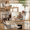 Office Chair with Foot Rest, Ergonomic Reclining Computer Gaming Chair w/ Snow Flannel Fabric, Thick Cushion, Light Grey