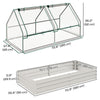 6' x 3' Metal Planter Box with Cover, Raised Garden Bed with Mini Greenhouse for Herbs, Vegetables, Clear and Silver