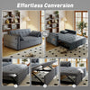 3‑in‑1 Convertible Sofa Bed, Pull Out Sleeper Sofa with USB Charging, Adjustable Backrest, Side Pockets