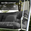 4-Piece Back and Seat Cushion Pillows Replacement and Pillows, Patio Chair Cushions Set with Ties, Grey