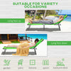 Folding Outdoor Lounge Chair Set of 2, Adjustable Patio Chaise Lounge with Face Hole, Reclining Tanning Chair, Folding Camping Beach Lounging Bed w/ Head Support, Green