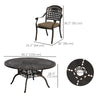 7 Pieces Outdoor Dining Set for 6, Aluminum Patio Table and Chairs Furniture Set with Umbrella Hole, Cushions, Bronze