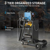 Welding Utility Cart 3-Tier Heavy Duty Rolling Tool Cart with Gas Cylinder Holder Black