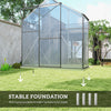 6' x 2.5' Walk-in Polycarbonate Greenhouse Aluminium Green House with Sliding Door, 5-Level Roof Vent, Rain Gutter