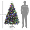 6 Foot Prelit Artificial Christmas Tree with Dual Colour LED Light, Hinged Xmas Tree for Home Office Holiday