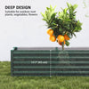 8 x 1.3 x 1.5ft Galvanized Raised Garden Bed, Reinforced Outdoor Planter Box with Open Bottom, Green