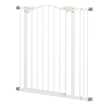 Extra Tall Dog Gate with Door, Pressure Fit, Auto Close, Double Locking for Doorways Hallways Stairs, 29