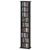 9-Tier DVD Shelf with 7 Adjustable Shelves, Slim CD Shelf, Holds 252 CDs, 147 DVDs or 189 Blu-rays, Black