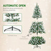 Sapin de Noël artificiel de 6 pi, pré-éclairé avec lumières LED blanc chaud, ouverture automatique - Blanc