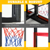 Soozier Wall Mounted Basketball Hoop with 43'' x 30'' Shatter Proof Backboard, for Indoor and Outdoor, Black