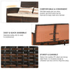 3-Seater Wicker Sofa, PE Rattan Outdoor Couch Conversation Furniture with Removable Cushions for Patio, Garden, Brown