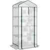 Mini Greenhouse with Screen Roof, Portable Small Greenhouse with Roll-Up Zipper Door, 27.6