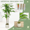 4FT Dracaena Fake Plant, Artificial Plant with Bendable Trunks for Home Office Decor, Green