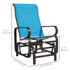 Patio Glider with Breathable Mesh Fabric, Outdoor Glider Chair, Garden Rocking Gliding Seat for Patio, Yard, Porch, Blue