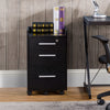 3 Drawer File Cabinet with Lock and Edged Top, Lockable Filing Cabinet on Wheels for Letter and A4 Size, Black